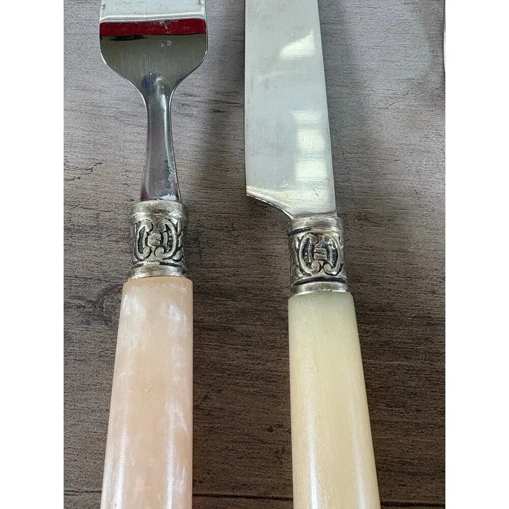 Mother of‎ Pearl and Silver Fish Fork and Knife set of 3 Each- Made in India